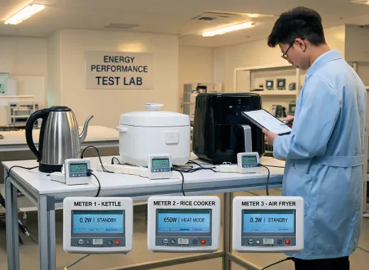 Energy-conscious kitchen appliance test bench